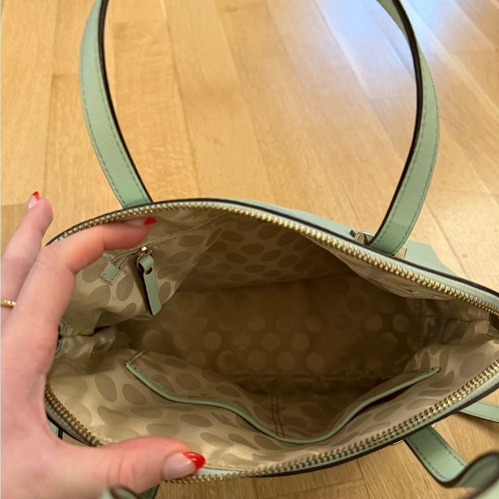 kate spade Sage Green Leather Satchel - Picture 5 of 7